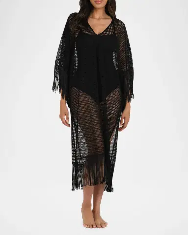 La Blanca Open-Knit Crochet Caftan Coverup | Thumbnail 2 La Blanca Open-Knit Crochet Caftan Coverup | Thumbnail 2