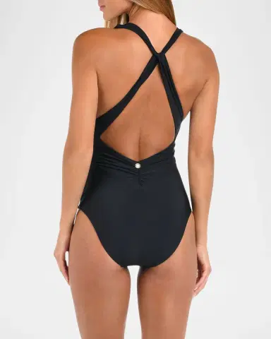 Sunshine 79 Solids V-Plunge One-Piece Swimsuit | Thumbnail 3 Sunshine 79 Solids V-Plunge One-Piece Swimsuit | Thumbnail 3