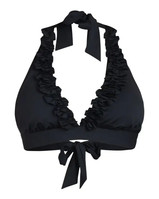 La Blanca Ruffle Banded Tall Triangle Bikini Top