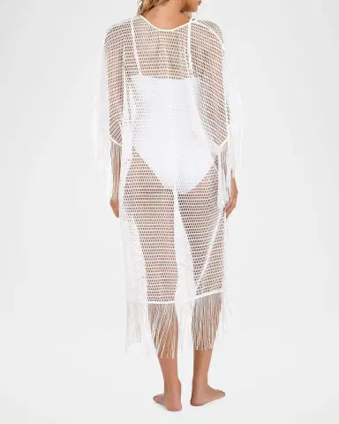 La Blanca Open-Knit Crochet Caftan Coverup | Thumbnail 3 La Blanca Open-Knit Crochet Caftan Coverup | Thumbnail 3