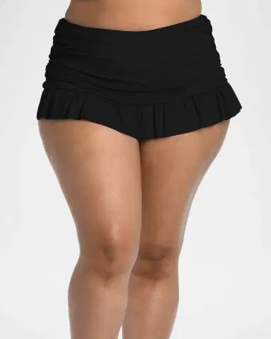 La Blanca Plus Size Island Goddess Ruffle Swim Skirt | Thumbnail 2