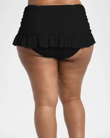 La Blanca Plus Size Island Goddess Ruffle Swim Skirt | Thumbnail 3