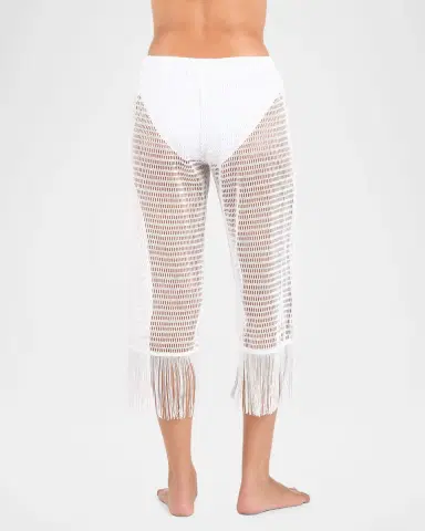 La Blanca Open-Knit Crochet Cropped Pants | Thumbnail 3