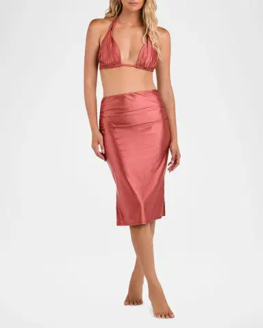 La Blanca Shirred Skirt with Side Slits | Thumbnail 2 La Blanca Shirred Skirt with Side Slits | Thumbnail 2