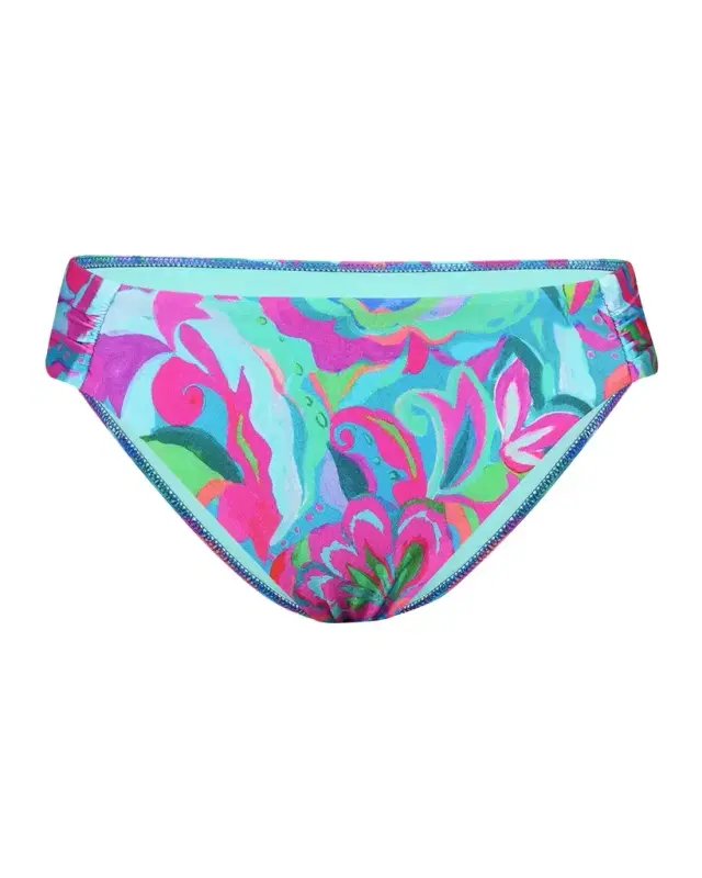 Sunshine 79 Swirltopia Shirred-Side Hipster Bikini Bottoms