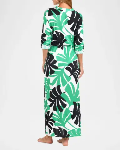 Sunshine 79 Monstera Maxi Shirtdress | Thumbnail 3 Sunshine 79 Monstera Maxi Shirtdress | Thumbnail 3