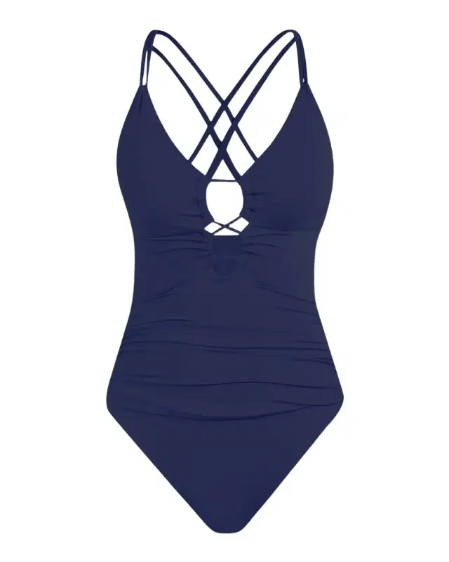 La Blanca Lace-Up One-Piece Swimsuit
