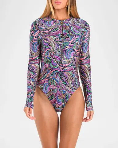 Sunshine 79 Disco Rashguard One-Piece Swimsuit | Thumbnail 2