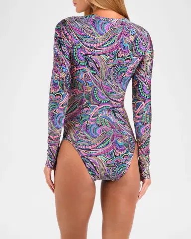 Sunshine 79 Disco Rashguard One-Piece Swimsuit | Thumbnail 3