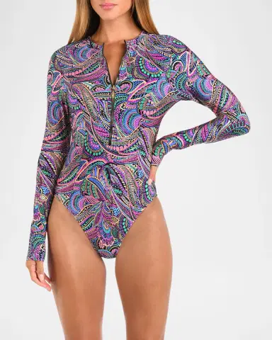 Sunshine 79 Disco Rashguard One-Piece Swimsuit | Thumbnail 4