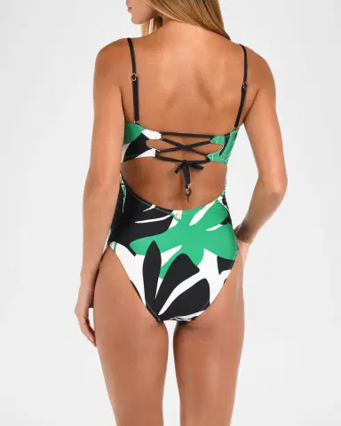 Sunshine 79 Monstera Bandeau One-Piece Swimsuit | Thumbnail 3 Sunshine 79 Monstera Bandeau One-Piece Swimsuit | Thumbnail 3
