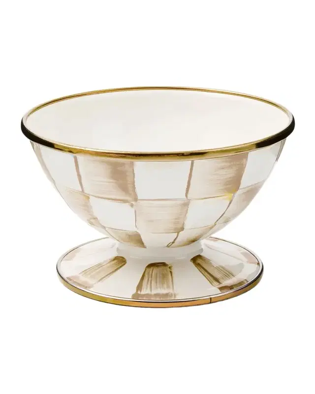 MacKenzie-Childs Mocha Check Ice Cream Dish