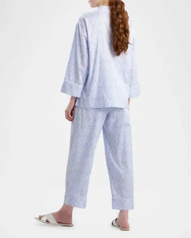 Natori Cropped Infinity-Print Cotton Pajama Set | Thumbnail 2 Natori Cropped Infinity-Print Cotton Pajama Set | Thumbnail 2