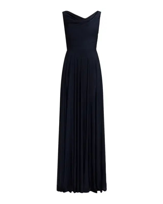 Black Halo Jacqueline Cowl-Neck Jersey Gown