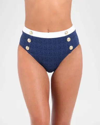 L'Agence Vanessa Colorblock Chic High-Waist Bikini Bottoms | Thumbnail 2 L'Agence Vanessa Colorblock Chic High-Waist Bikini Bottoms | Thumbnail 2