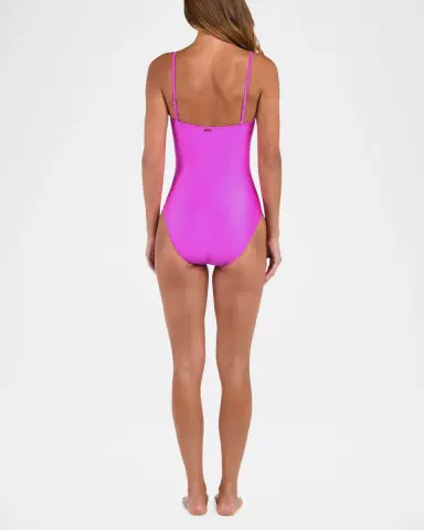 L'Agence Aubrey Shimmer Ruched One-Piece Swimsuit | Thumbnail 3 L'Agence Aubrey Shimmer Ruched One-Piece Swimsuit | Thumbnail 3