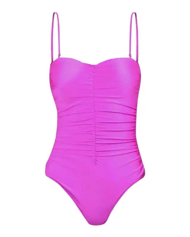 Aubrey Shimmer Ruched One-Piece Swimsuit