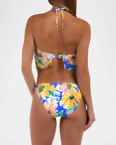 Sunshine 79 Sunflower Cowl-Neck Midkini Swim Top | Thumbnail 3 Sunshine 79 Sunflower Cowl-Neck Midkini Swim Top | Thumbnail 3