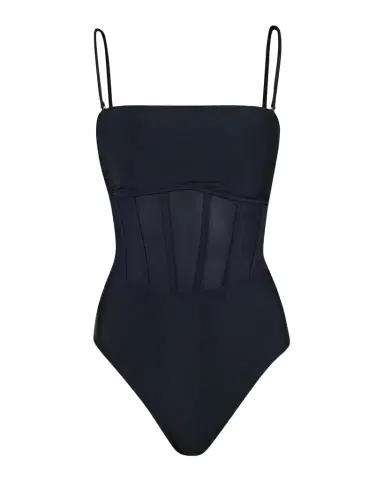 Sunshine 79 Solid Mesh Bandeau One-Piece Swimsuit | Thumbnail 1 Sunshine 79 Solid Mesh Bandeau One-Piece Swimsuit | Thumbnail 1