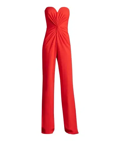Tadashi Shoji Strapless Twist-Front Crepe Jumpsuit | Thumbnail 1