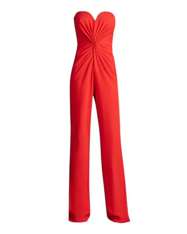 Tadashi Shoji Strapless Twist-Front Crepe Jumpsuit