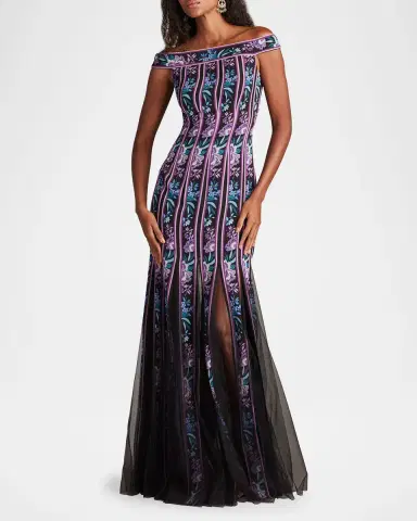 Tadashi Shoji Off-Shoulder Godet Gown | Thumbnail 6 Tadashi Shoji Off-Shoulder Godet Gown | Thumbnail 6