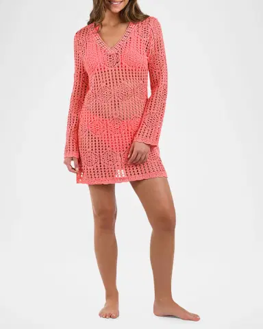 La Blanca Waverly Crochet V-Neck Tunic | Thumbnail 2