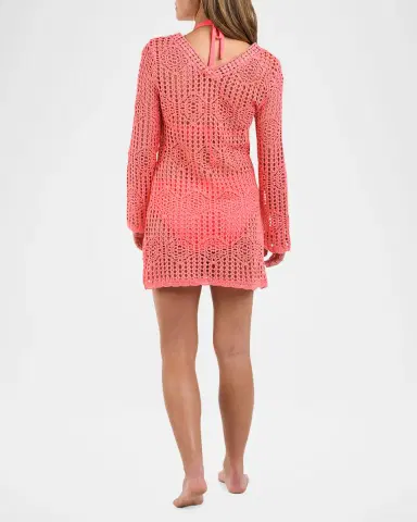 La Blanca Waverly Crochet V-Neck Tunic | Thumbnail 3