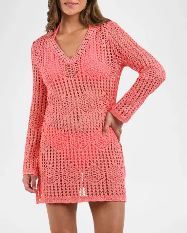 La Blanca Waverly Crochet V-Neck Tunic | Thumbnail 4