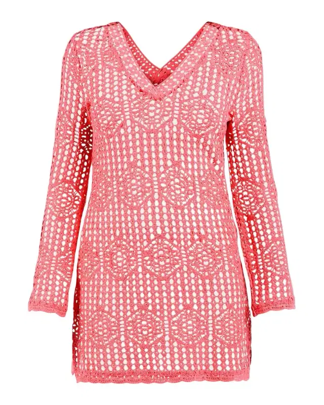 La Blanca Waverly Crochet V-Neck Tunic