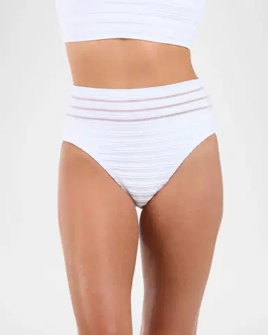 La Blanca Fluid Lines High-Waist Bikini Bottoms | Thumbnail 2