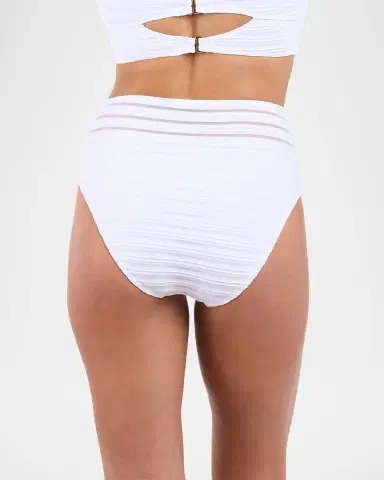 La Blanca Fluid Lines High-Waist Bikini Bottoms | Thumbnail 3