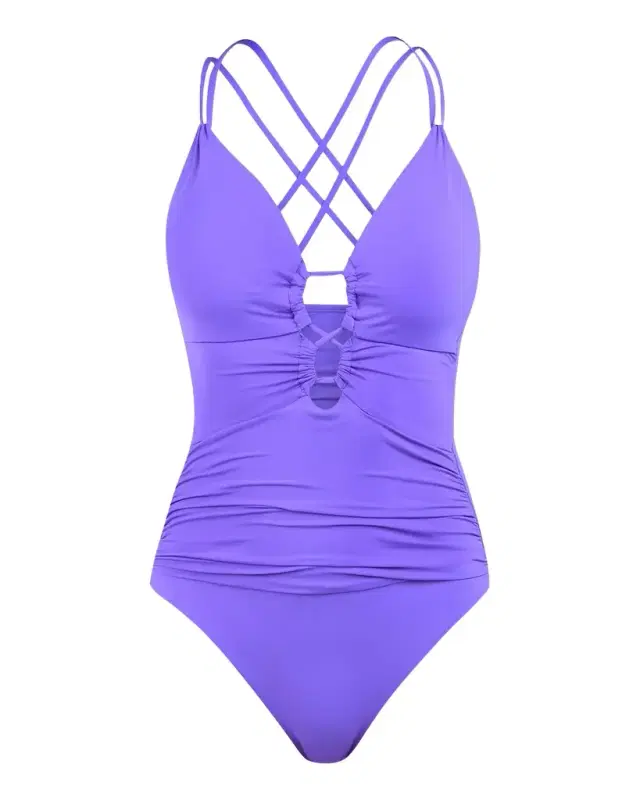 Lace-Up One-Piece Swimsuit