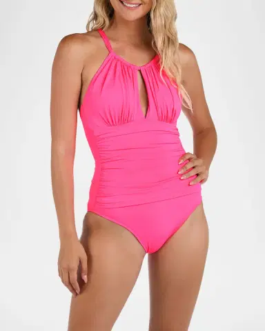 La Blanca Island Goddess Mio High-Neck One-Piece Swimsuit | Thumbnail 2