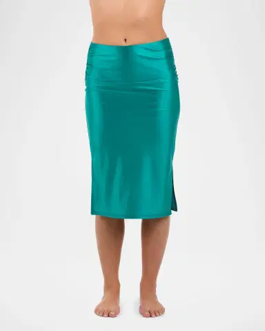 La Blanca Shirred Skirt with Side Slits | Thumbnail 4 La Blanca Shirred Skirt with Side Slits | Thumbnail 4