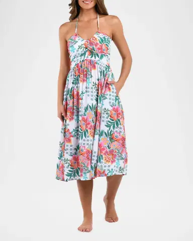 La Blanca Riviera Halter Mid-Calf Sun Dress Coverup | Thumbnail 2