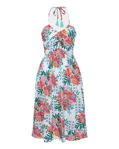 La Blanca Riviera Halter Mid-Calf Sun Dress Coverup | Thumbnail 1