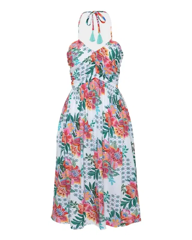 Riviera Halter Mid-Calf Sun Dress Coverup