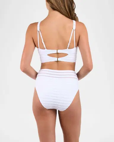 La Blanca Fluid Lines High-Neck Midline Bikini Top | Thumbnail 3