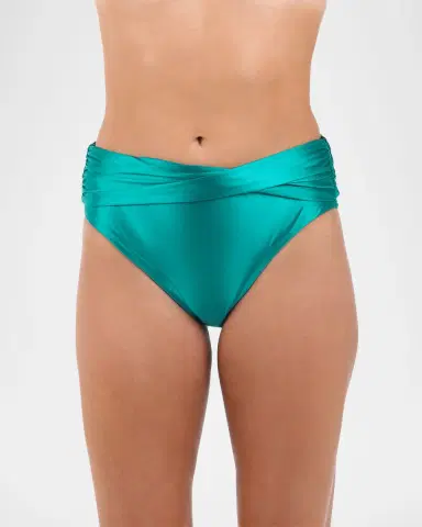 La Blanca Earth Goddess Mid-Waist Twist-Front Bikini Bottoms | Thumbnail 2