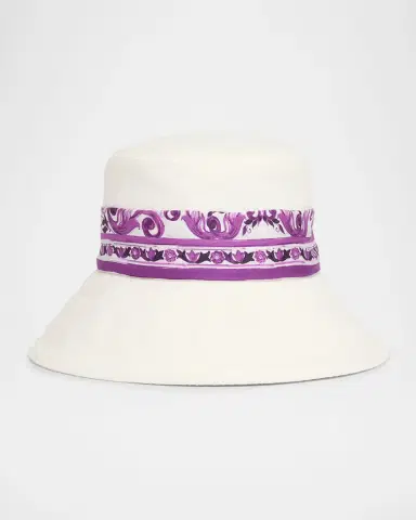 Dolce & Gabbana Cotton Bucket Hat With Silk Scarf | Thumbnail 3