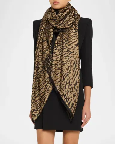 Saint Laurent Leopard Pattern Stole | Thumbnail 3