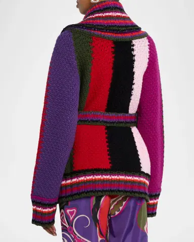 PUCCI Colorblock Belted Wrap Cardigan | Thumbnail 2 PUCCI Colorblock Belted Wrap Cardigan | Thumbnail 2