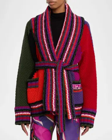 PUCCI Colorblock Belted Wrap Cardigan | Thumbnail 3 PUCCI Colorblock Belted Wrap Cardigan | Thumbnail 3
