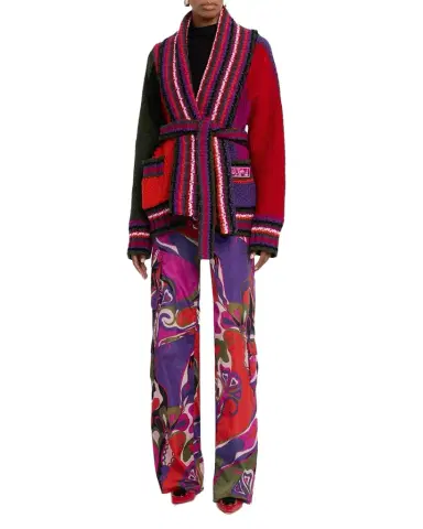 PUCCI Colorblock Belted Wrap Cardigan | Thumbnail 1 PUCCI Colorblock Belted Wrap Cardigan | Thumbnail 1