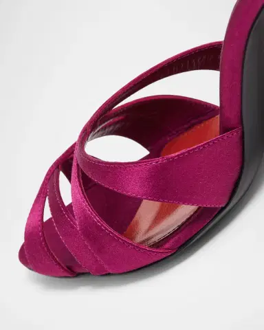 Saint Laurent 95mm Chandelle Satin Mules | Thumbnail 2 Saint Laurent 95mm Chandelle Satin Mules | Thumbnail 2