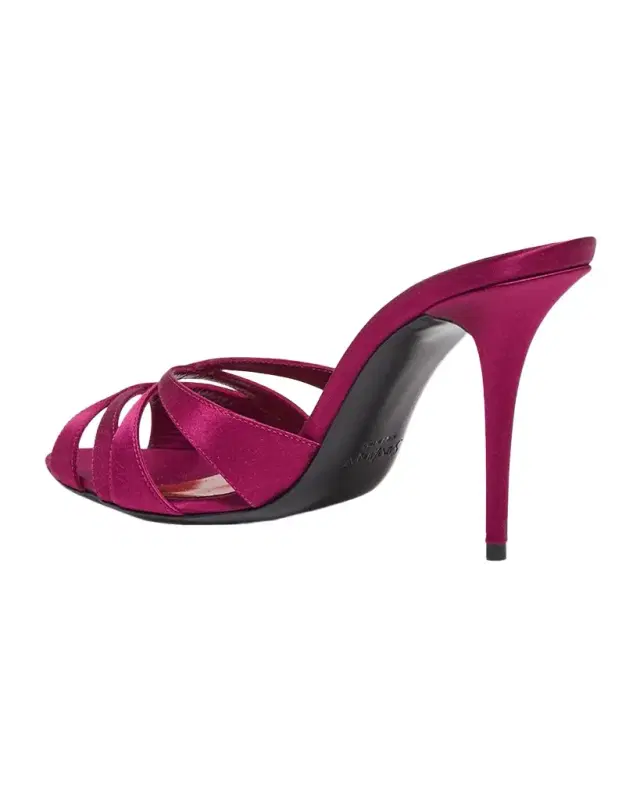 Saint Laurent 95mm Chandelle Satin Mules