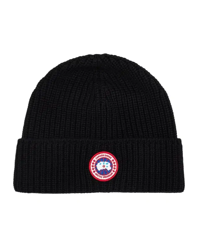 Canada Goose Men 's Arctic Rib-Knit Wool Beanie Hat