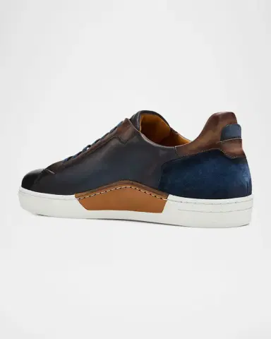 Magnanni Men's Amadeo Burnished Leather Low-Top Sneakers | Thumbnail 2