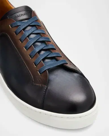 Magnanni Men's Amadeo Burnished Leather Low-Top Sneakers | Thumbnail 3